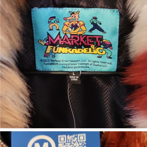 Funkadelic Chinatown Market collaboration fuzzy coat NWT + rare tour shirt - Picture 3 of 12